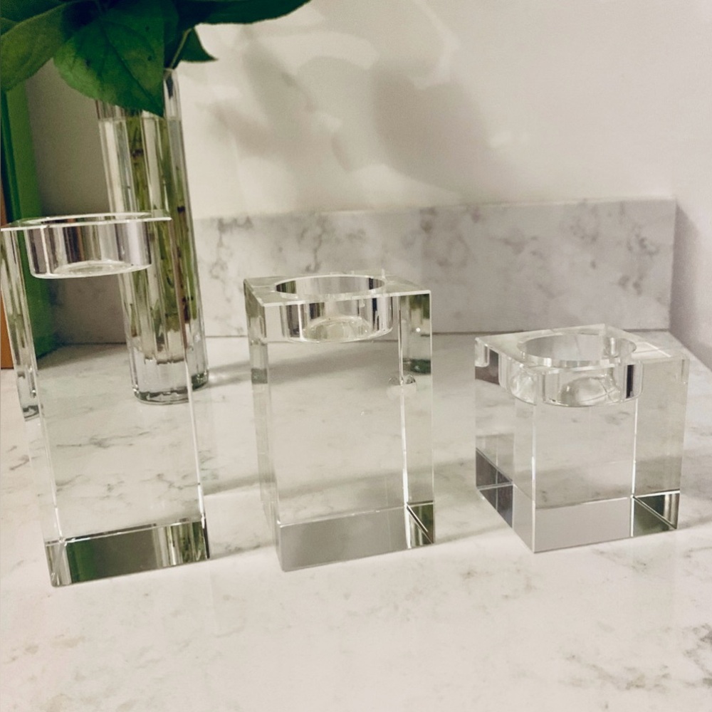 Glass candlesticks